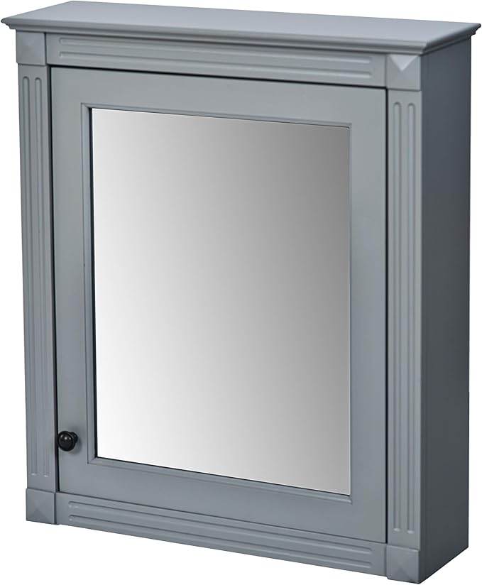 Merax Bathroom Medicine Cabinet with Mirror Door & Adjustable Shelves, 24" x 28" Wall Mounted Storage Cabinet with Mirror, Over The Toilet Wall Cabinet