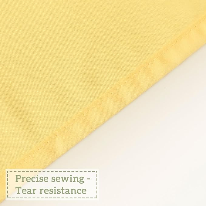 Farmhouse Ruffle Shower Curtain with Handmade Ruched, Vintage Ruffled Fabric Bathroom Curtains, Decorative Elegant Bathroom Curtain with 12 Holes, Bright Yellow, 72" W x 72" H(N60049)