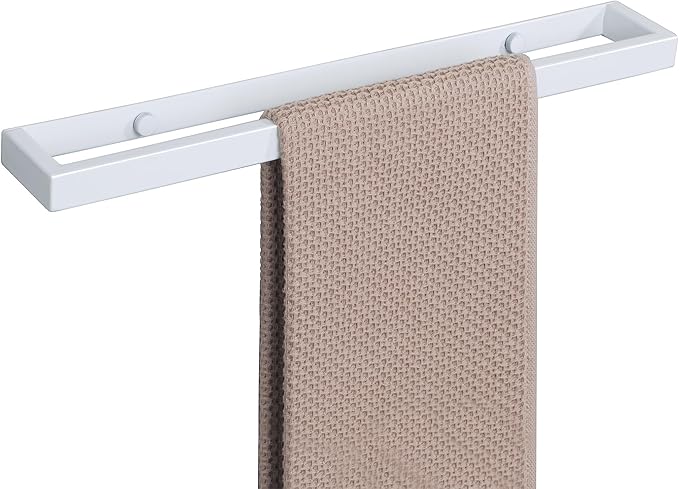 Alise 16 Inch Hand Towel Holder Towel Bar for Bathroom Wall Mounted by Adhesive or Drilling,Towel Racks for Bathroom Lavatory,SUS304 Stainless Steel Towel Hanger Towel Rail,White