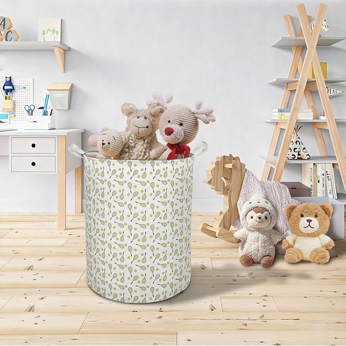 Tennis Laundry Basket Hamper, Sports Nursery Decor, Tennis Lover Fan Player Gifts Foldable Clothes Toys Books Storage Box Bins Baskets Organizer for Kids Bedroom Bathroom Sports Room