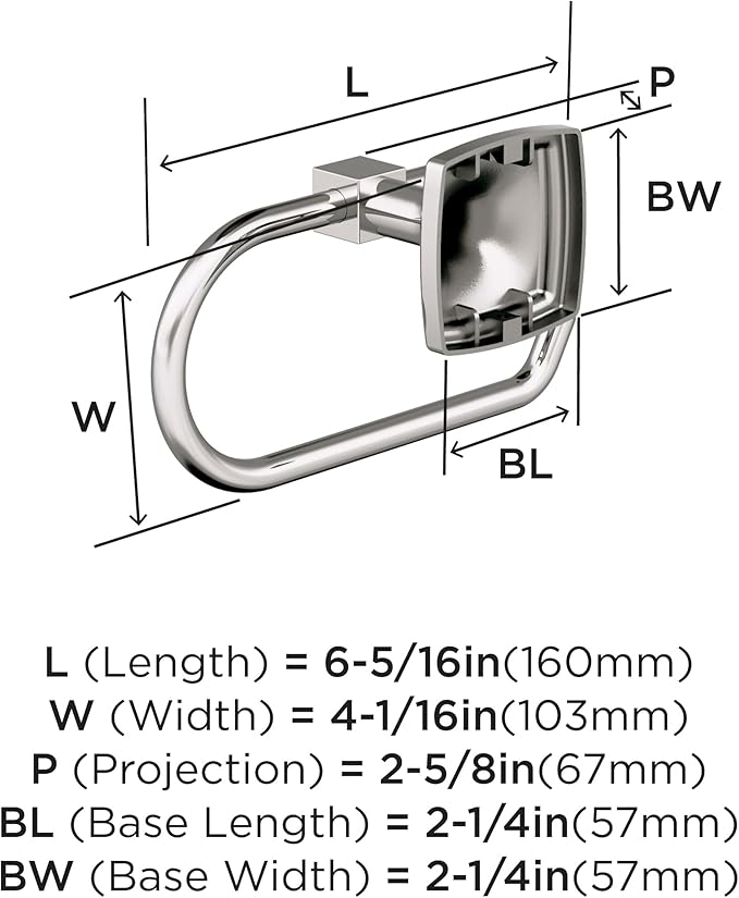 Amerock Stature Polished Nickel Single Post Tissue Holder, BH36091PN