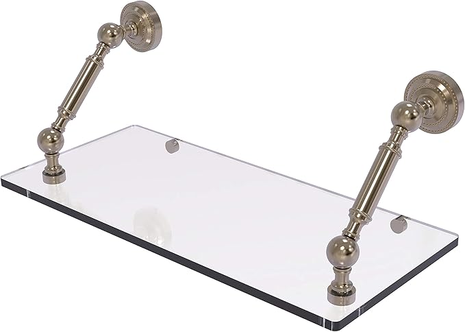 Allied Brass DT-1-18 Dottingham Collection 18 Inch Floating Glass Shelf, Antique Pewter