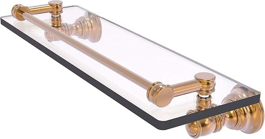 Allied Brass CL-1-16-GAL Carolina Collection 16 Inch Gallery Rail Glass Shelf, Brushed Bronze
