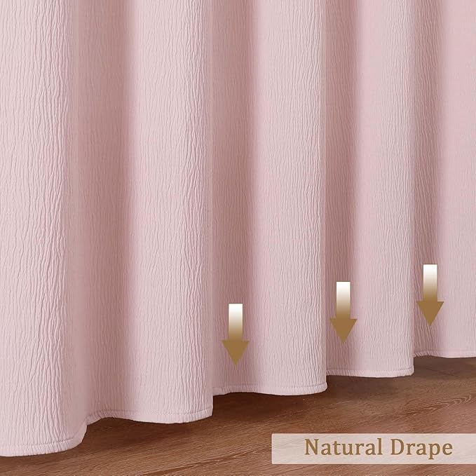 Aiyufeng 3D Textured Pink Shower Curtain for Bathroom, Fabric Shower Curtain Soft Cloth & Hotel Spa Quality, Luxury Boho Bathroom Curtains, Machine Washable, Pink, 72x72 Inches