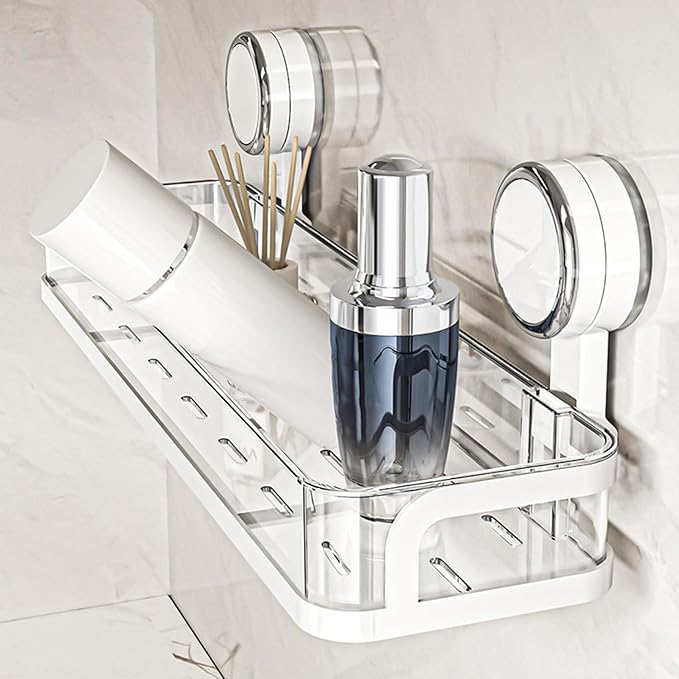 Sturdy Bathroom Shelf with Suction Cup Designs On Any Smooth Surfaces Water and Sturdy
