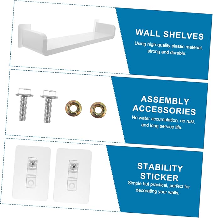 1Pc Punch U Shape Wall Mounted Rack Storage Shelf for Bathroom Capacity Easy Installation for Tidy Spaces