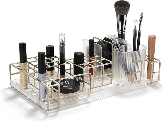 Polder Glamour Grids Cosmetic Storage - Grid Display Tray (Gold)