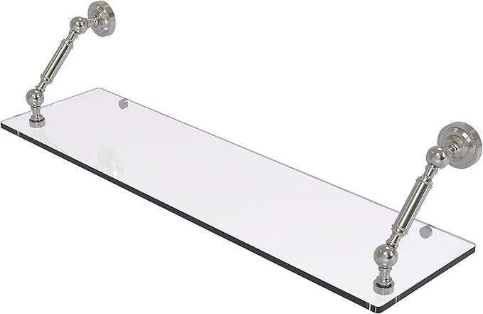 Allied Brass DT-1-30 Dottingham Collection 30 Inch Floating Glass Shelf, Satin Nickel