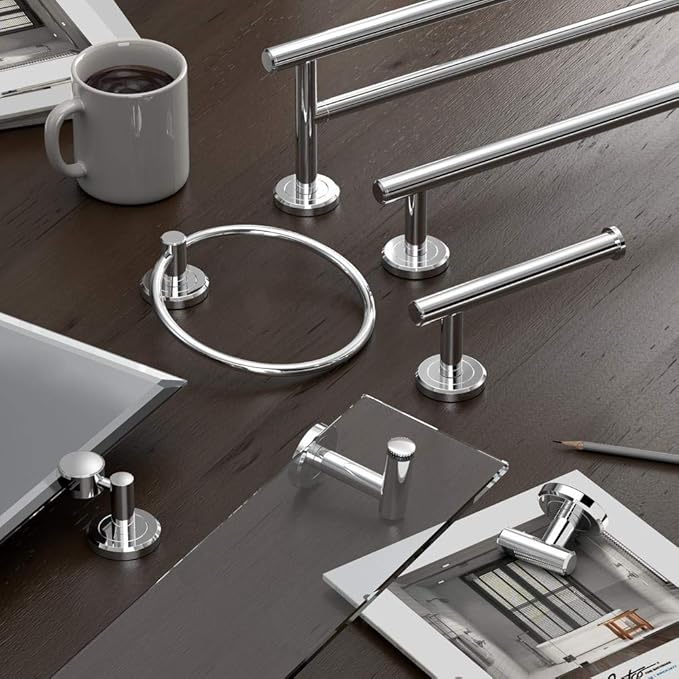 Gatco 4241 Latitude II 18-Inch Towel Bar, Wall Mounted Bathroom Towel Holder, Chrome