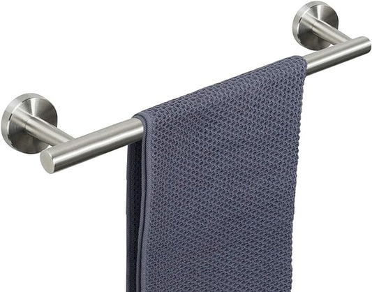 NearMoon Bath Towel Bar, Thicken Stainless Steel Shower Towel Rack Holder Wall Mounted for Bathroom, 20-lnch Overall Length-17-lnch Usable Hanging Space (2 Pack, Brushed Nickel)