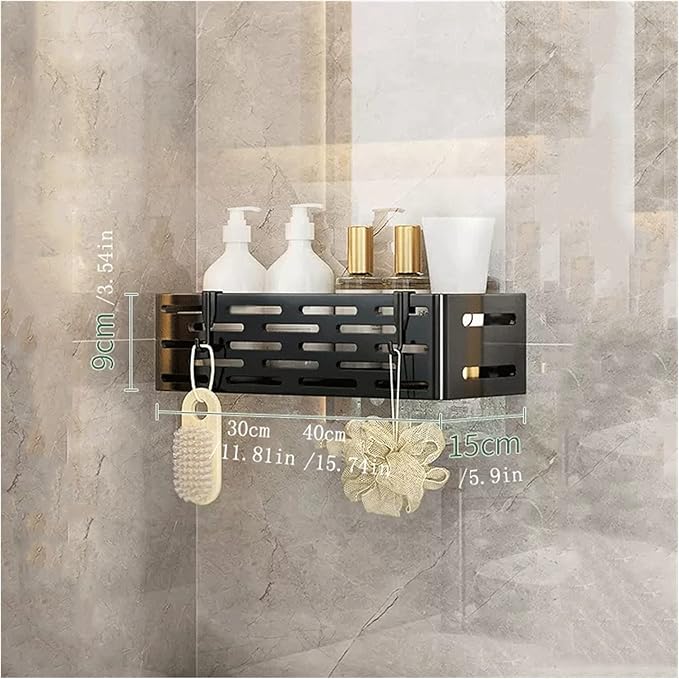 Floating Shelves Metal Toiletries Storage Rack Double Wall Mounted Metal Storage Rack No Punching Simple Toilet Storage Rack Bathroom Shelves Hanging Spice Rack Wall Mount ( Color : Gold , Size : 30cm
