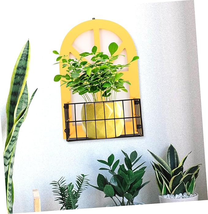 PRETYZOOM Wall Mounted Retro Storage Basket Single Placement Rack for Home Decoration Multi Purpose Organizer Shelf for Bathroom Living Room and Bedroom Easy Installation
