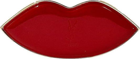 Yves Saint Laurent Small RED KISS Lips Beauty YSL Mirror Compact Makeup Fashion Mirror (4" L x 2" H) - 9478