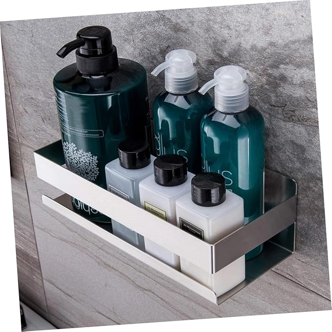 Garneck Toilet Shelf Easy to Clean Metal Wall Rack Kitchen Storage Rack Bathroom Decor