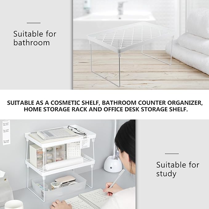 Holibanna 2pcs Cosmetics Storage Shelf Plastic Makeup Organizer Bathroom Shelves