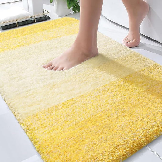 OLANLY Bathroom Rugs Mat 30x20, Extra Soft Absorbent Microfiber Bath Rugs, Rubber Backing, Quick Dry, Machine Washable Bath Mats for Bathroom Floor, Tub and Shower, Home Decor Accessories, Yellow
