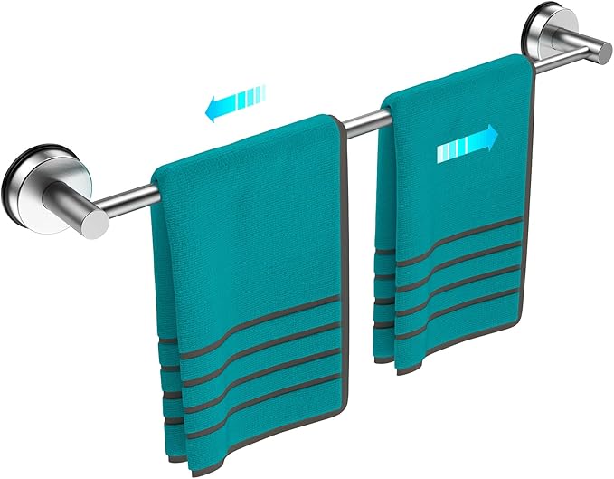 Towel Bar for Bathroom Wall,Adjustable 12~21 Inch Towel Racks for Bathroom Wall Mounted, Towel Holder for Glass Shower Door,Bathroom Accessories,Apparment Essentials,Home Decor-Silver