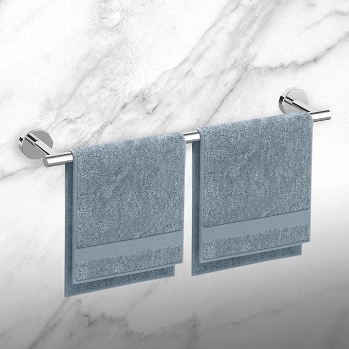 Newfun 10-Pieces Bathroom Hardware Set, Includes 24 Inch Towel Racks for Bathroom Wall Mounted, Toilet Paper Holder, Towel Hooks for Bathrooms, Towel Rings for Bathroom Wall (Polished Chrome)