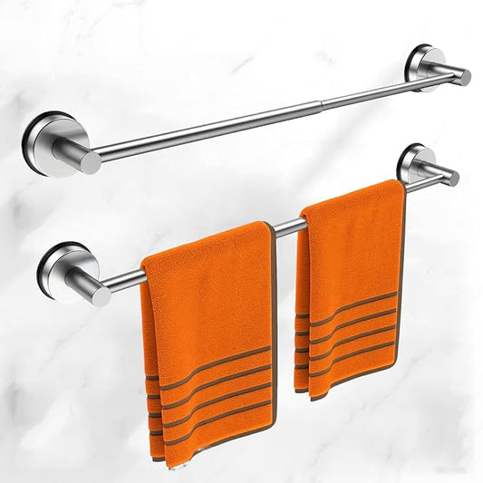 Large Towel Bar for Bathroom Wall,Adjustable 17~29 Inch Towel Racks for Bathroom Wall Mounted,Towel Holder for Glass Shower Door,Bathroom Accessories,Apparment Essentials,Home Decor-Silver(2pcs)