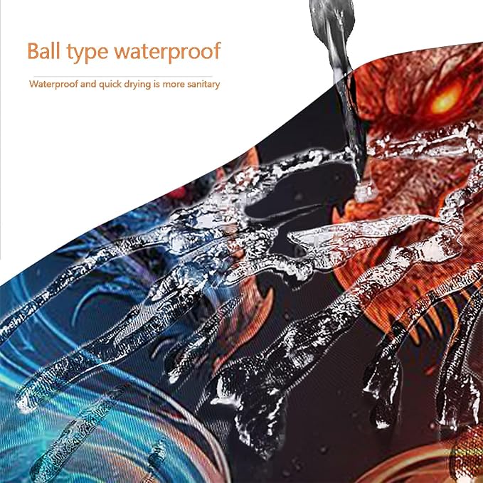 4 Pcs Dragon Shower Curtain Set with Rug, Toilet Lid Cover and Bath Mat, Abstract Magic Animal Fire and Ice Dragon Bathroom Decor Sets Accessories with 12 Hooks