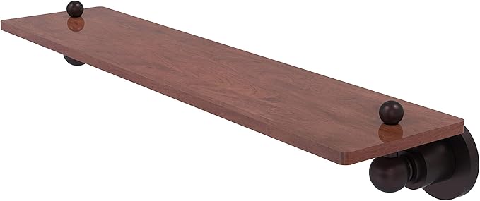 Allied Brass AP-1-22-IRW Astor Place Collection 22 Inch Solid IPE Ironwood Wood Shelf, 22", Antique Bronze