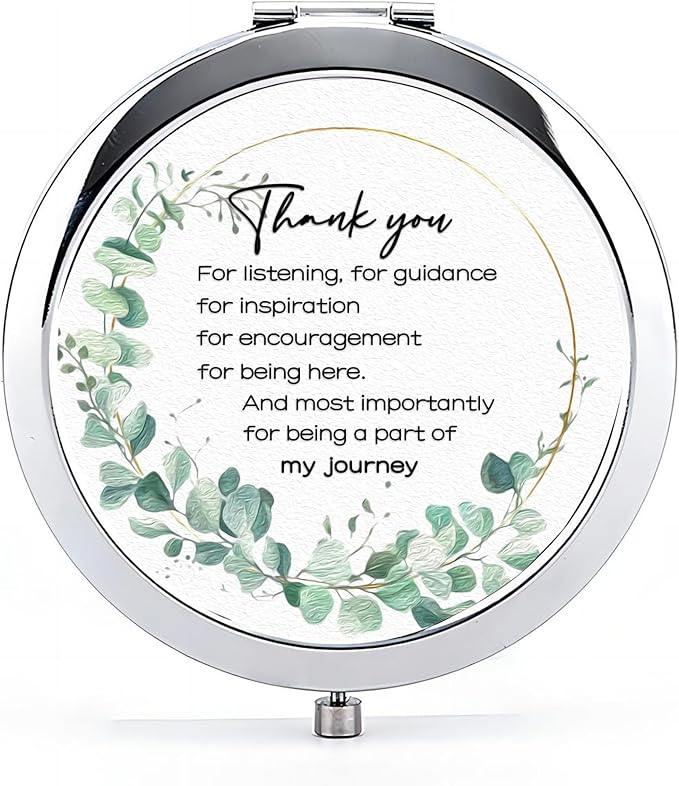 Thank You Gifts for Women, Thank You Compact Mirror, Appreciation Gifts, Farewell Gift for Women Friends Coworkers Colleague Makeup Mirror