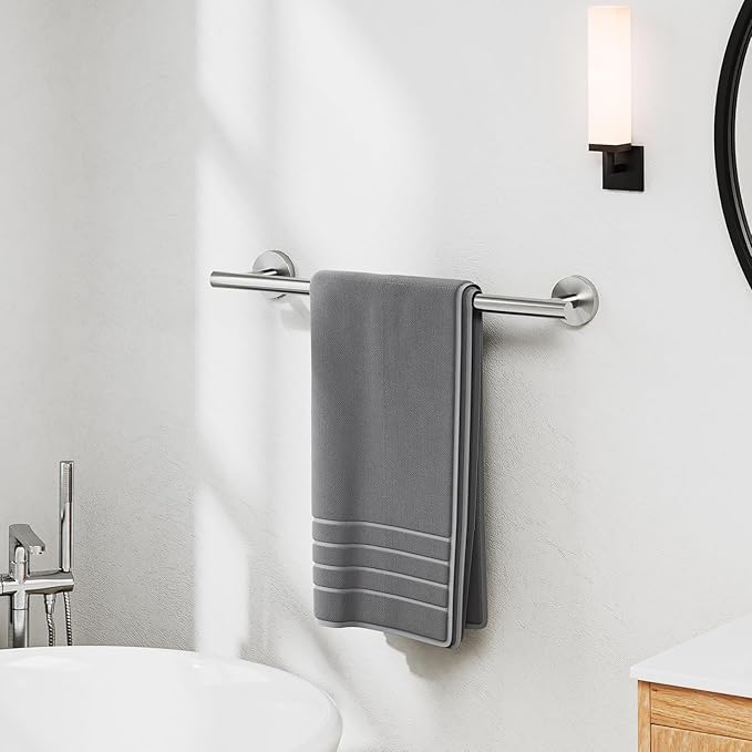 Luxbaro 18 Inch Brushed Nickel Towel Bar, Thicken Towel Rack for Bathroom Wall Mounted, SUS304 Stainless Steel Towel Rod, Modern Home Decor (Total Length 20 Inch)