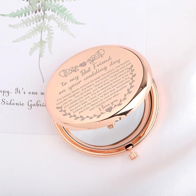 UJIMS to My Best Friend on Your Wedding Day Gifts for Bride Best Friend - Makeup Mirror Wedding Gift
