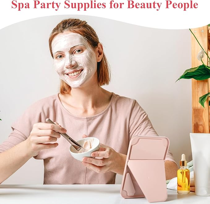 12 Pcs Spa Party Mirrors Spa Sleepover Party Supplies Pink Sleepover Accessory Favors Makeup Mirror for Sleepovers Slumber Birthday Favors Gift