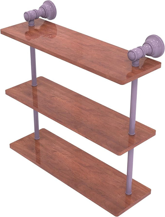 Allied Brass CL-5-16-IRW-LVN Carolina Collection 16 Inch Triple Wood Shelf, Lavender