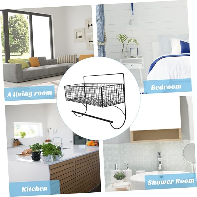 MAGICLULU Wall-Mounted Bathroom Storage Rack Punch-Free Iron Shelf for Toilet and Kitchen Easy Install Hanging Organizer for Home and Office