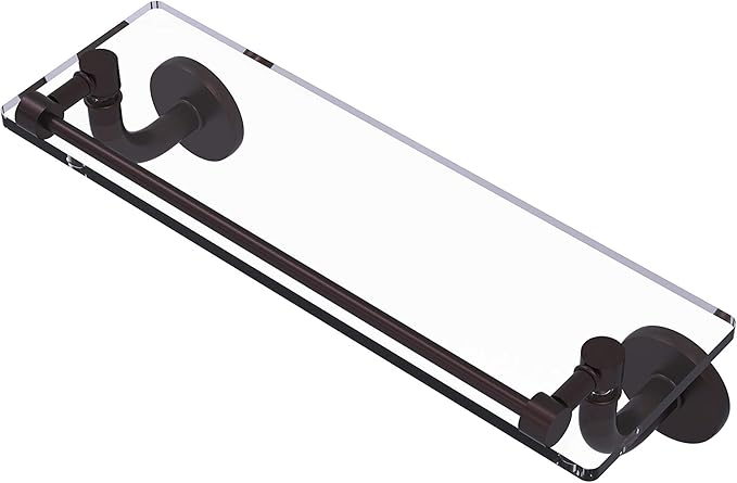 Allied Brass RM-1-16-GAL Remi Collection 16 Inch Vanity Gallery Rail Glass Shelf, Antique Bronze