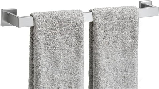 24 Inch Bathroom Towel Bar SUS304 Stainless Steel Brushed Nickel Towel Holder Wall Mounted Heavy Duty Towel Rack Bathroom Towel Rod Modern Square Base Design(1, Brushed Nickel, 24 Inch)