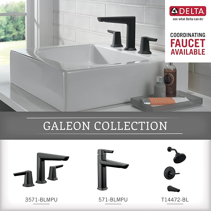 Delta Galeon (1-Pack) 8'' Towel Rack for Bathroom Matte Black Towel Bar for Bathroom Wall Hand Towel Holder Rod Wall Mounted Kitchen Towel Holder 77208-BL