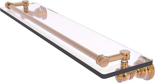 Allied Brass CL-1-22-GAL Carolina Collection 22 Inch Gallery Rail Glass Shelf, Brushed Bronze