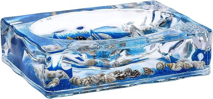 LOCCO DECOR 5 Piece Acrylic Liquid 3D Floating Motion Bathroom Vanity Accessory Set Shell