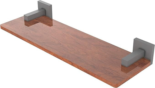 Allied Brass MT-1-16-IRW Montero Collection 16 Inch Solid IPE Ironwood Wood Shelf, Matte Gray