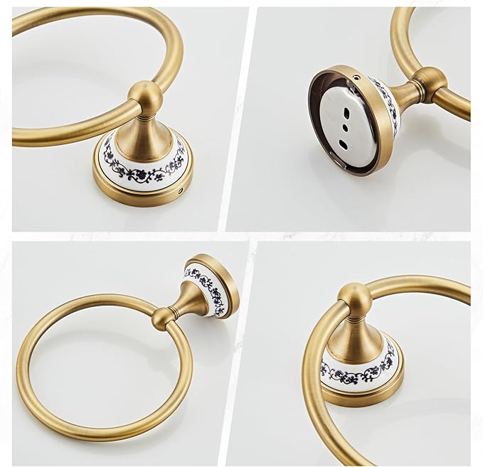 Antique Towel Ring Zinc Alloy Bathroom Kitchen Hand Ring Wall Mounted Bathroom Kitchen Towel Rack Heavy Duty Towel Hanger for Bath YIGUANXIN