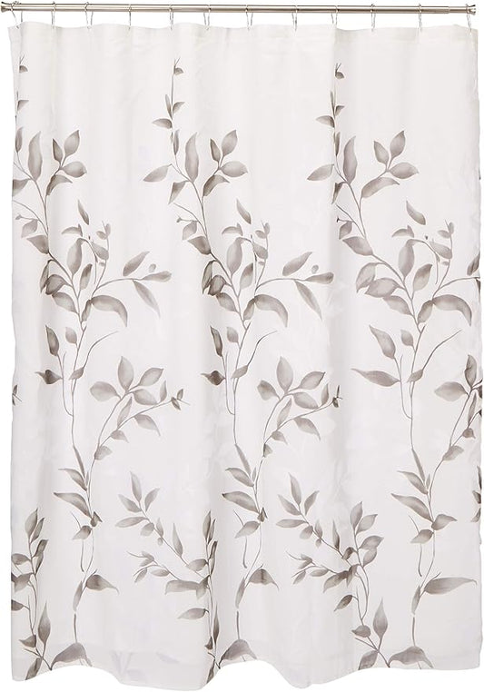 Madison Park Cecily Botanical Modern Shower Curtain, Contemporary Design Water Repellent Shower Curtains for Bathroom, 72 X 72, Grey