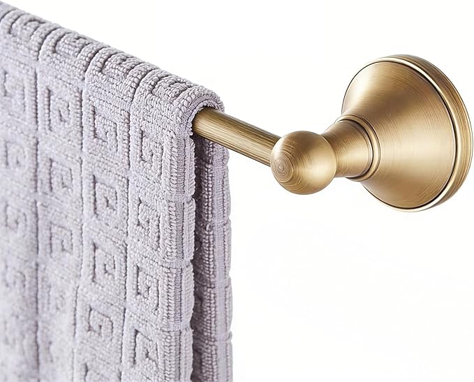 Antique Brass Towel Bar,Adjustable Towel Holder Rod Antique,Brass Towel Bar Rail Bathroom Accessories Wall Mount Expandable 15.2 to 27.8 Inch