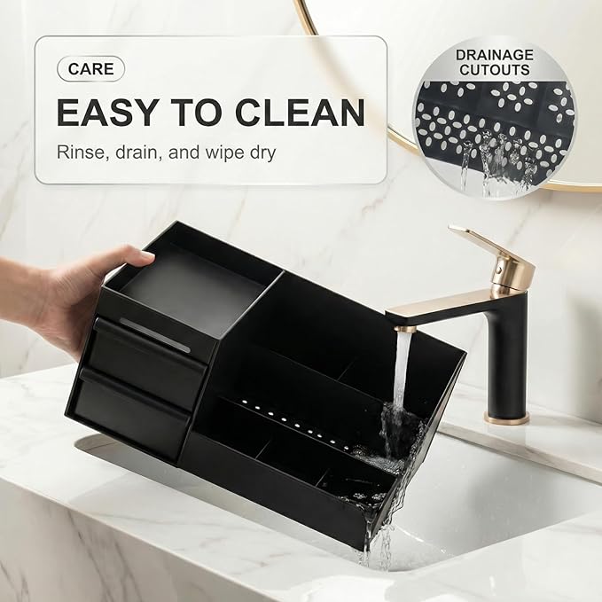 Cologne Organizer for Men, Perfume Organizer with 2 Drawers, Organizer for Bathroom or Bedroom Countertop, for Perfumes, Skincare Products, and Daily Necessities Storage, Gifts for Men