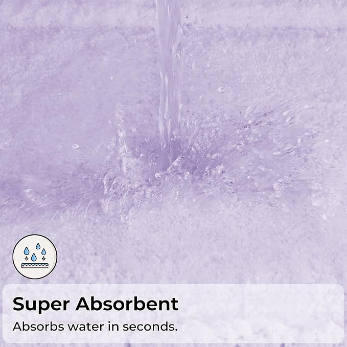 GRANNY SAYS Bathroom Rugs Non Slip, 24" x 36", Bath Rugs for Bathroom Washable, Bath Mats for Floor, Microfiber Bath Mat for Tub, Absorbent Bath Rugs for Shower Room, Lavender