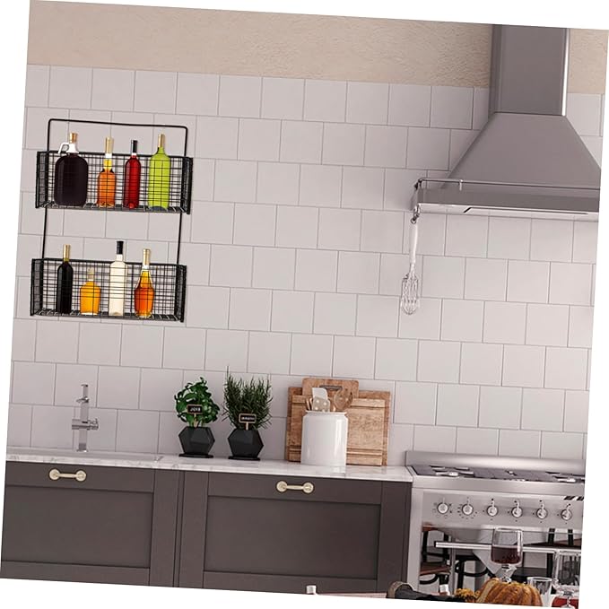 Wall-Mounted Dual Layer Storage Shelf for Bathroom Kitchen More Multi-Function Toilet Storage Rack Easy to Install Stylish Iron Design