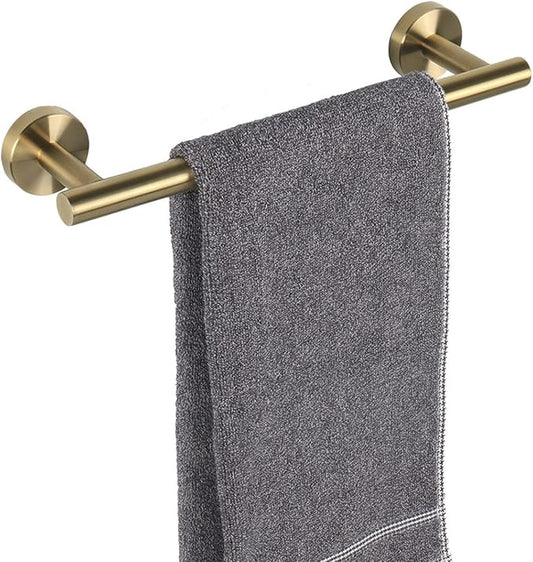 TocTen Bath Towel Bar - Thicken SUS304 Stainless Steel Bathroom Towel Holder, Towel Rod for Bathroom Heavy Duty Wall Mounted Towel Rack Hanger (12IN, Gold)