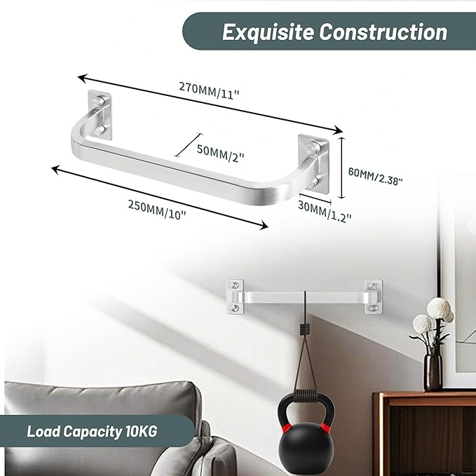 2Pack Bathroom Towel Bar, 10 inch Towel Racks for Bathroom Wall Mounted, SUS304 Stainless Steel Heavy Duty Towel Holder Bathroom Accessories Modern Home Decor, Brushed Finished