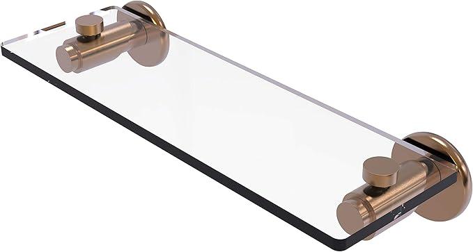 Allied Brass TR-1/16-BBR Tr 1 Tribecca Collection Inch Vanity Beveled Edges Glass Shelf, 16 Inch, Brushed Bronze