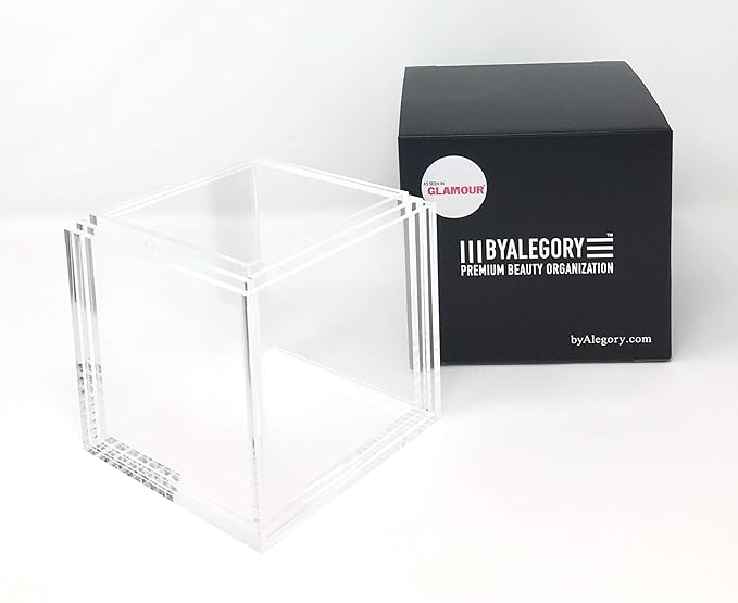 byAlegory Storage Cubes for Organizing Vanity Makeup Brushes and Cosmetic Beauty Items - Clear