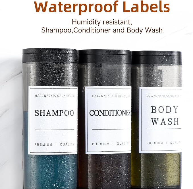Shampoo and Conditioner Dispenser,Shower Soap Dispenser 3 Chamber No Drill Wall-Mounted for Bathroom & Hotel Leak-Proof Pumps, for Thick Liquids Like Conditioner - 1050ML High Capacity, Black