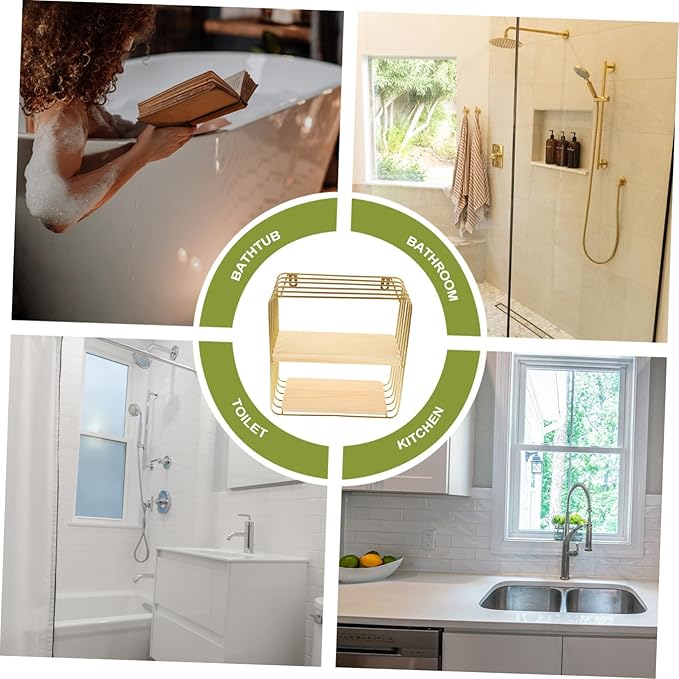 PRETYZOOM Double Bathroom Storage Rack Nail Toilet Shelf for Easy Installation Organizer for Toiletries and Cosmetics Space Saving for Bathroom and Kitchen Strong Load Bearing Design
