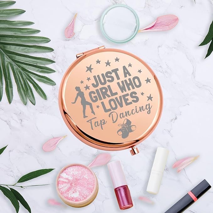 MYOSPARK Tap Dance Lover Gift Compact Makeup Mirror (Loves Tap Dance Mirror)